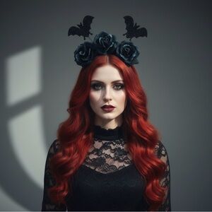 Noir Nocturnal Rose Headband
